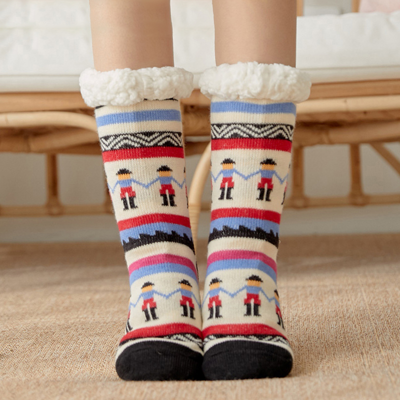 12 Pairs Slipper Socks Winter ged Home Socks Floor Socks Adult Socks Plus Thick Velvet Slip Socks Socks Carpet
